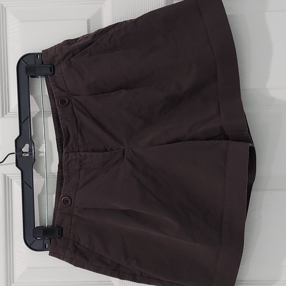 Brown Pleated Shorts